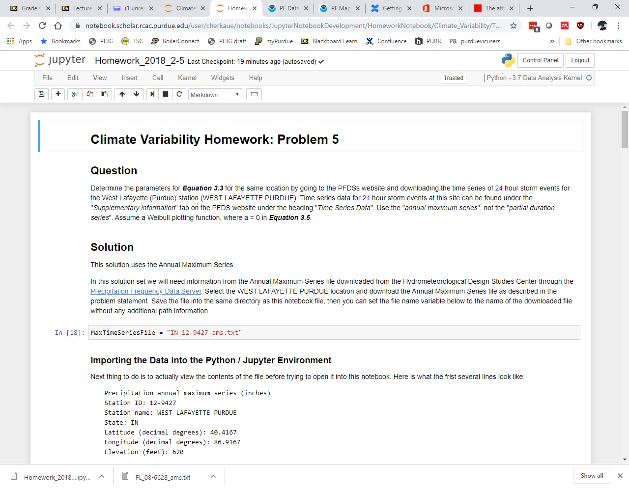 Screenshot of Problem 5 notebook open in browser window