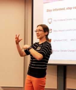 Woman giving presentation