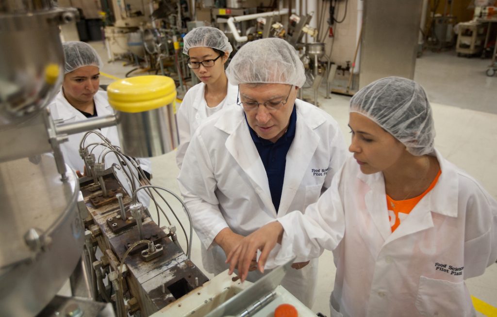 people working in lab