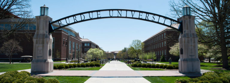 Purdue campus, one of the main iconic entrance