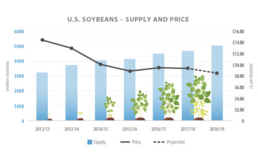 graphic with crop report supply and price