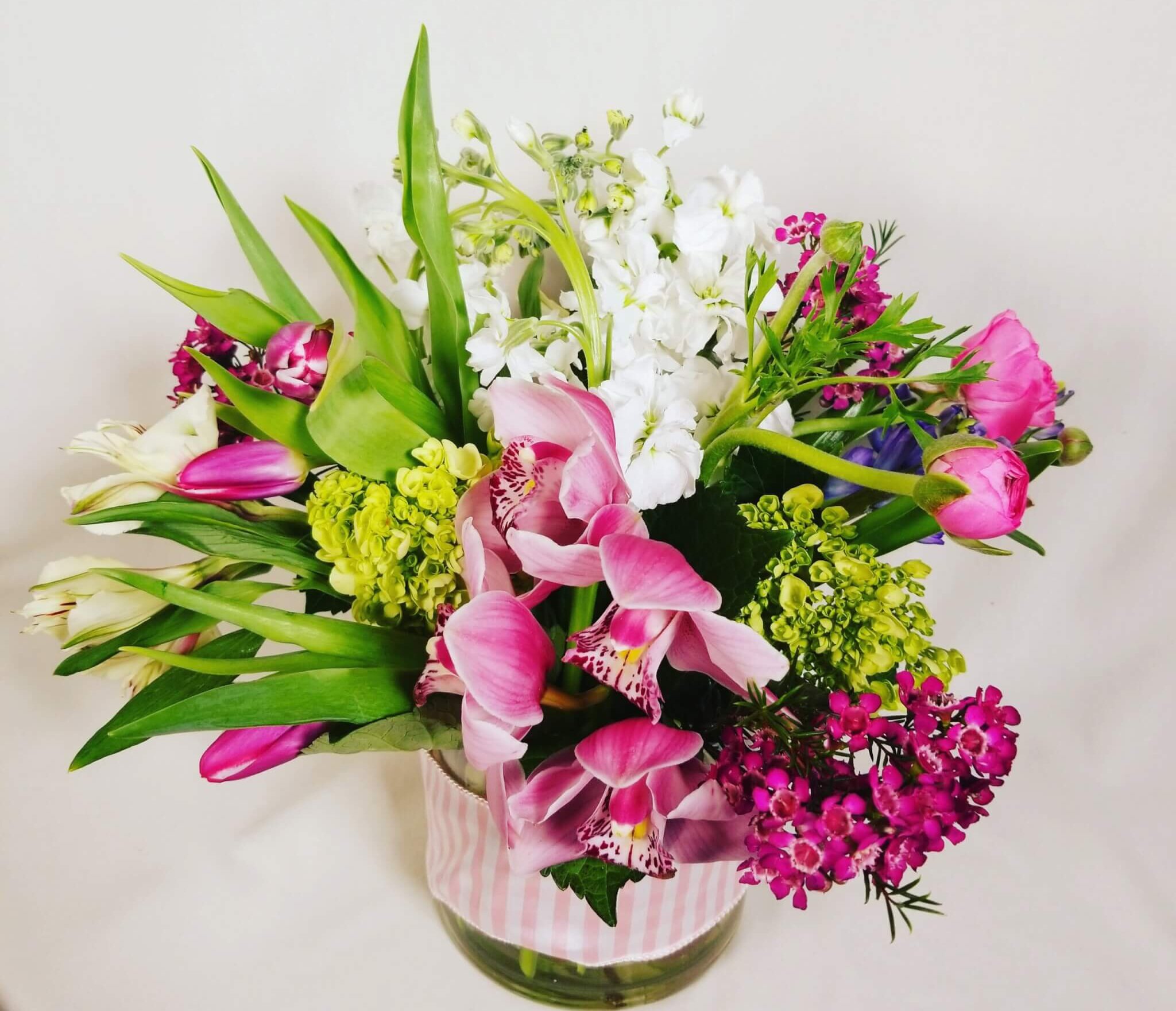 pink floral arrangement