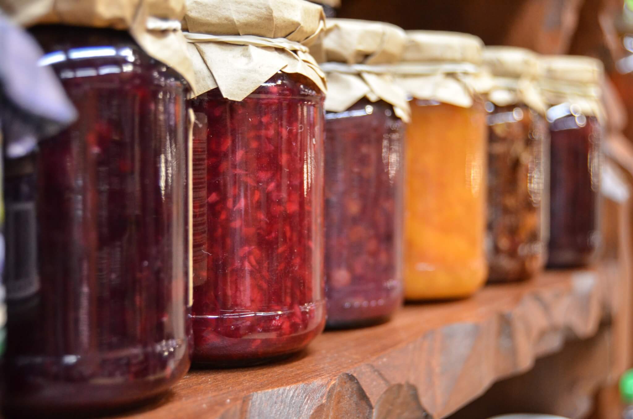 Jars of canning food