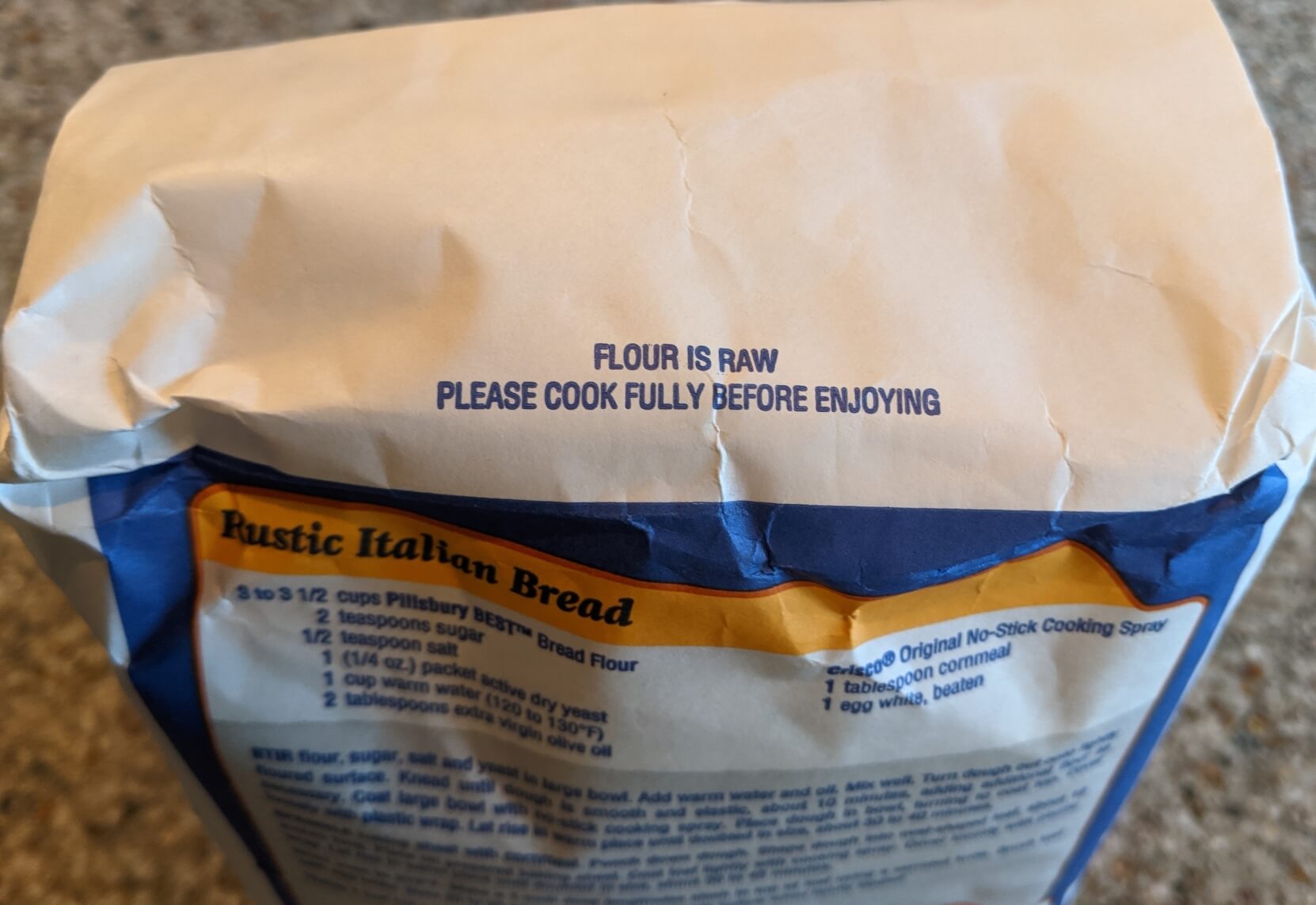 bag of flour warning label