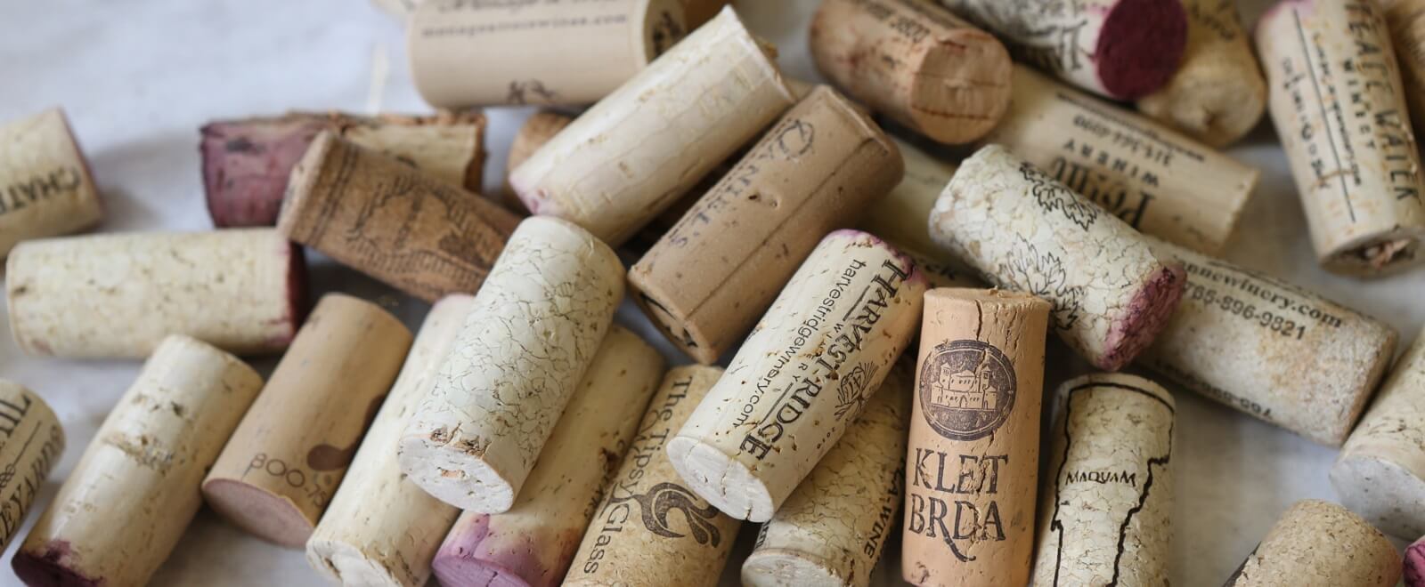 Small pile of corks from wine bottles