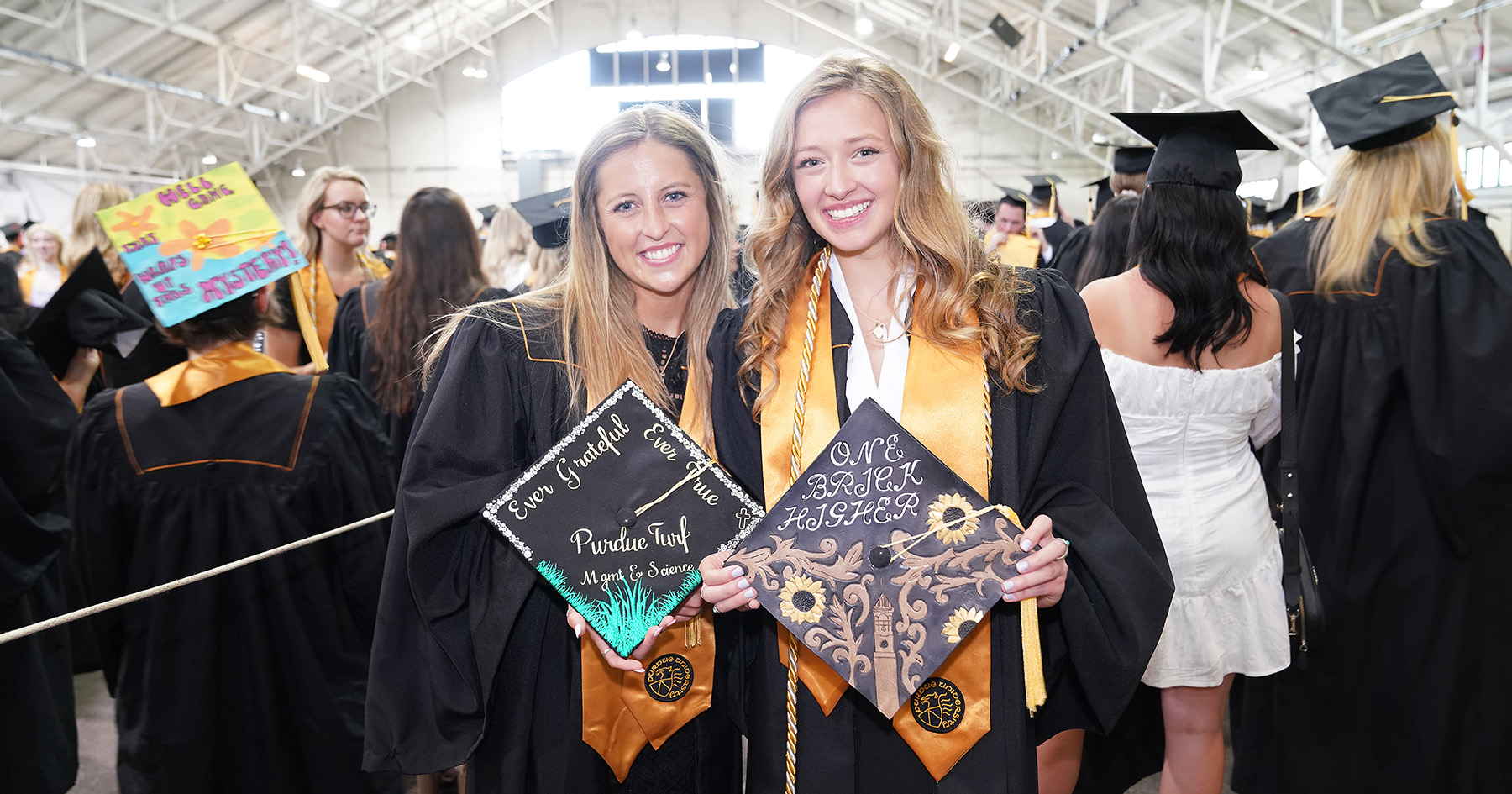 Grace Hasler (right) with her cousin Madi Hasler (left), a graduating senior in Turf Management and Science. 