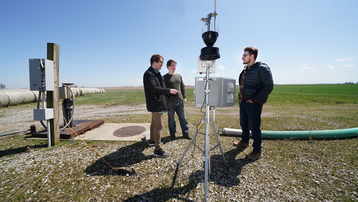 Research team in field