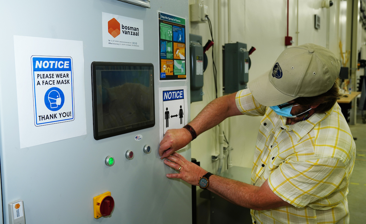 Chris Hoagland works in Phenotyping Center 