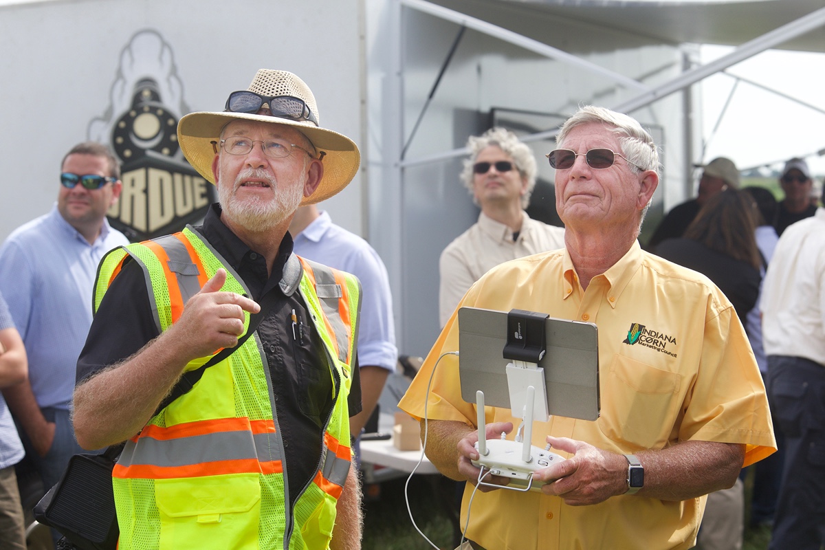 Bob Nielsen, trains on a drone. 