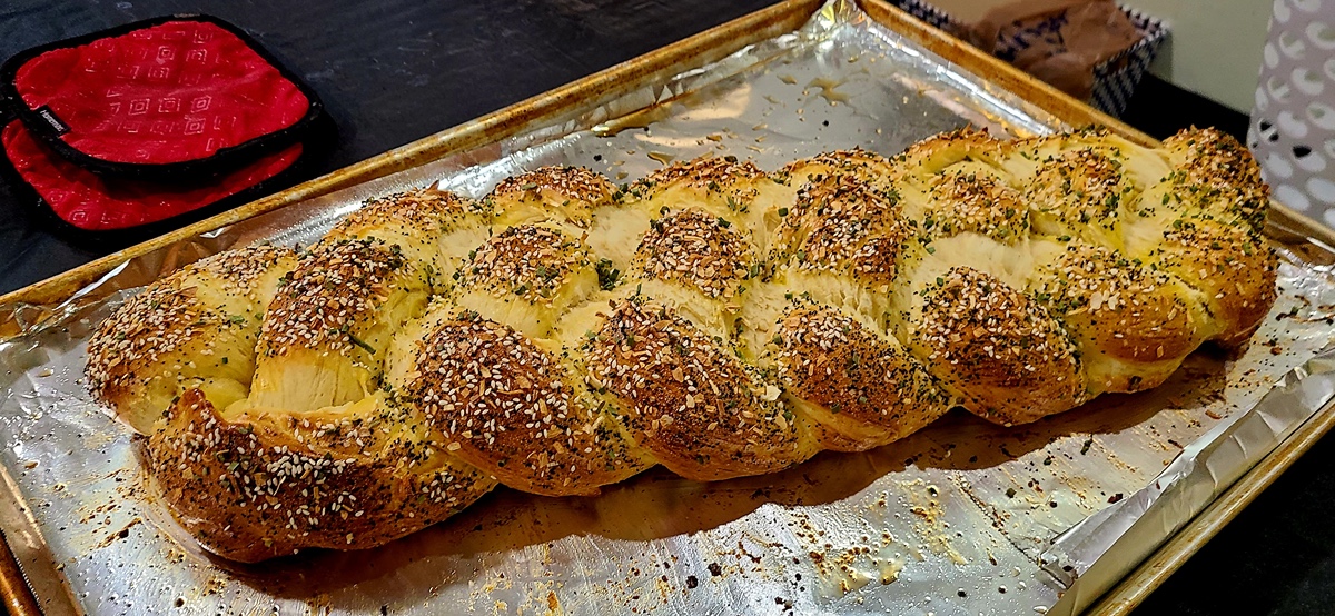 challah bread fresh from the oven