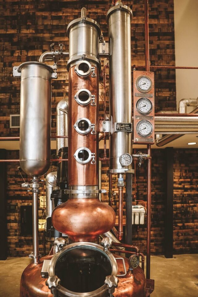 Copper still at Log Still distillery