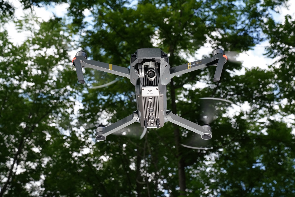 Drone over forest 