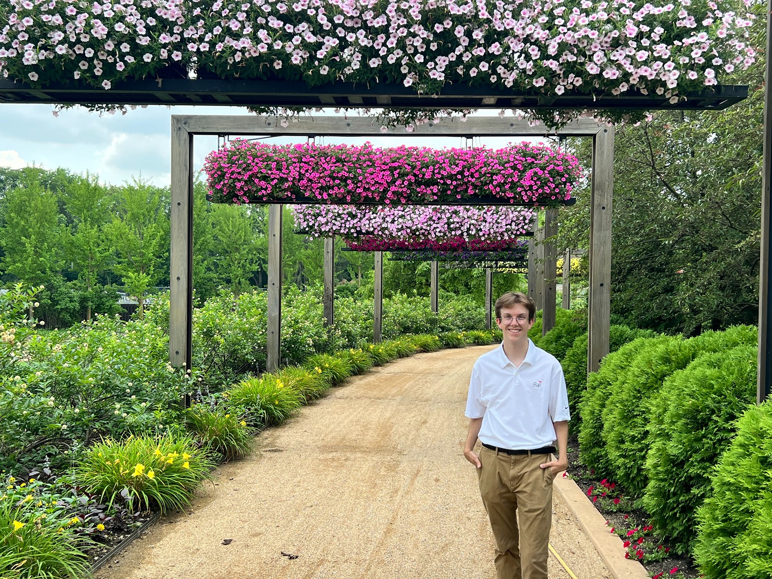 Ian Kelly shows off Ball's beautiful gardens, which display plant varieties currently on the market