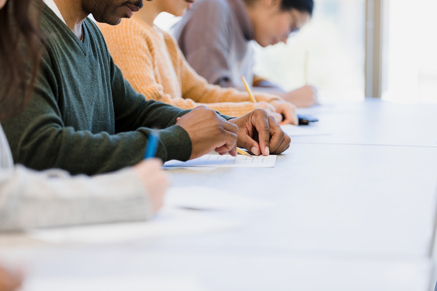 people taking an exam