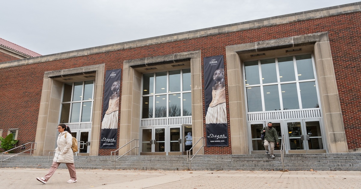 The exterior of Stewart Center, located on Purdue University’s West Lafayette campus.