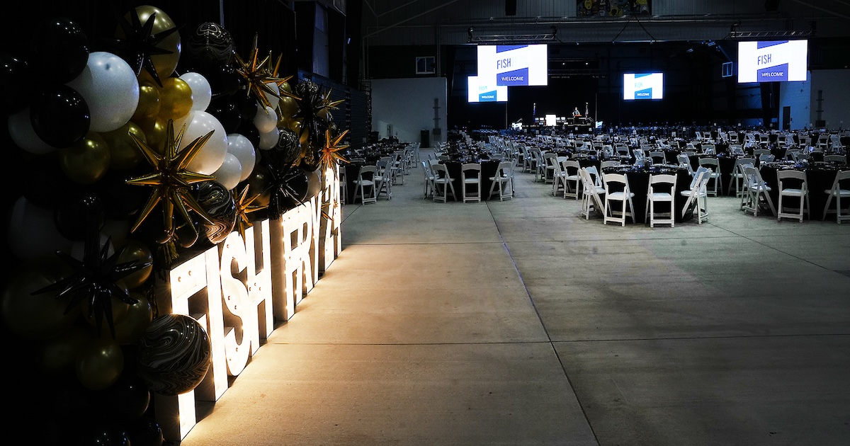 Marquee sign at the 2024 Purdue Ag Alumni Fish Fry.