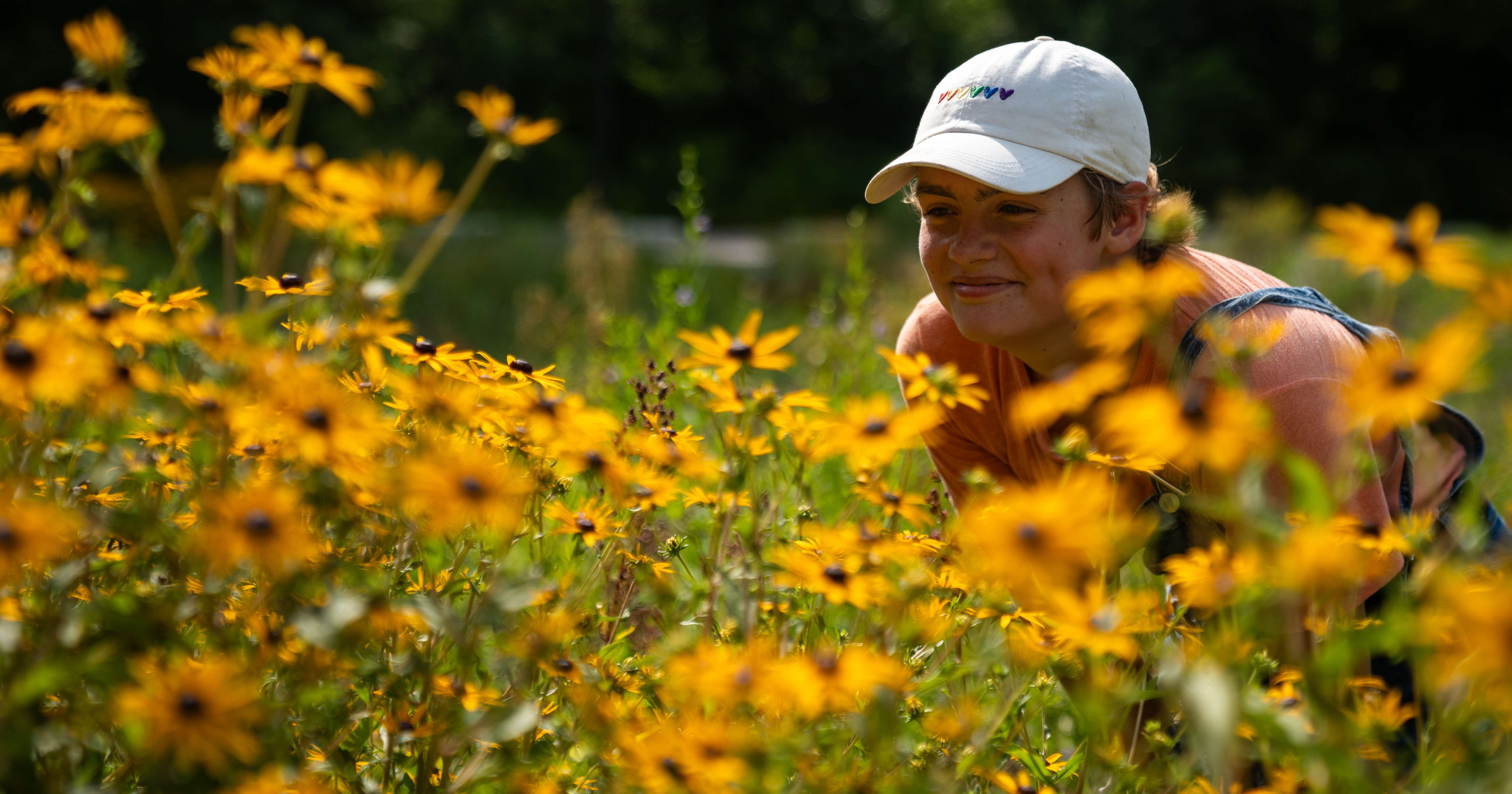 person and flowers