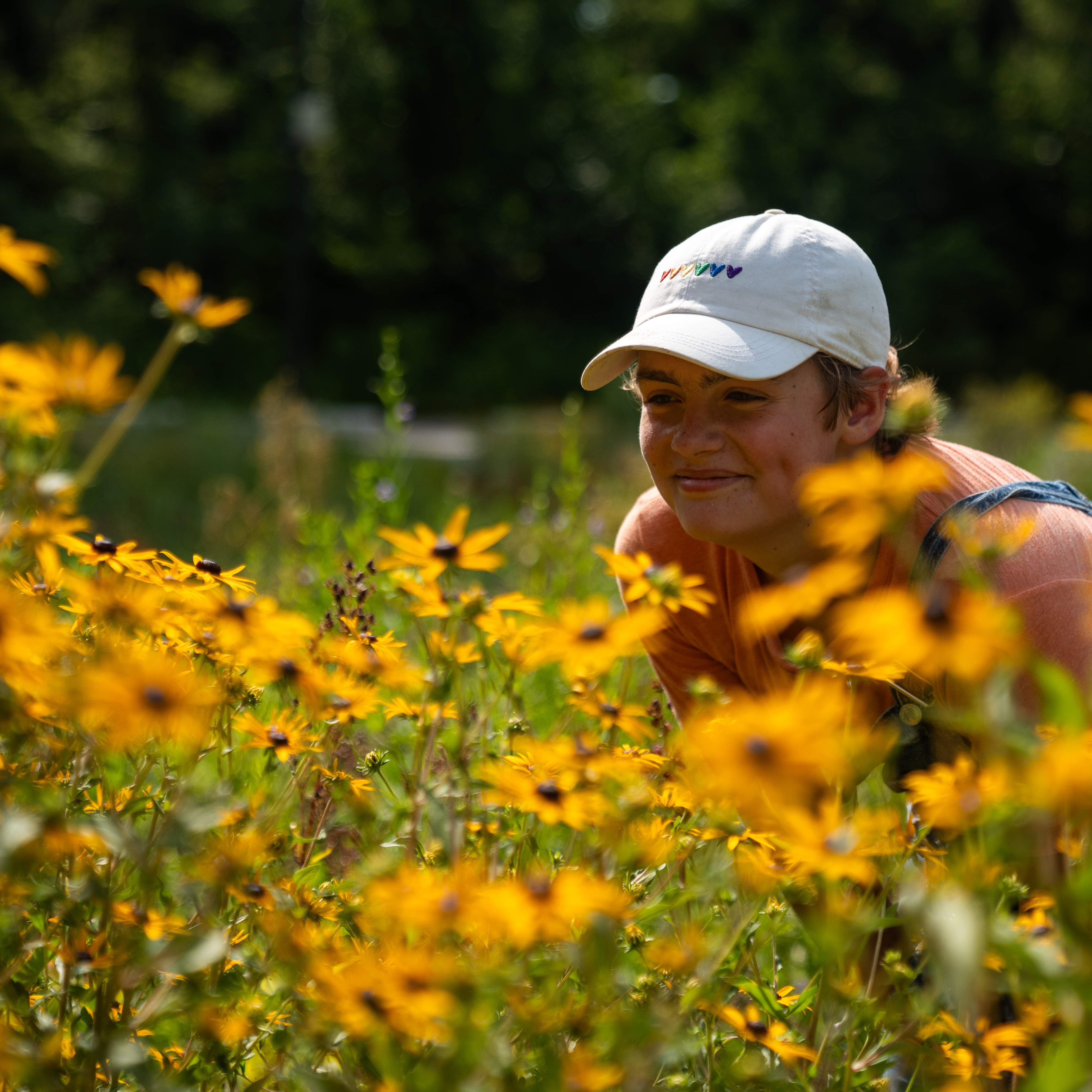 person and flowers