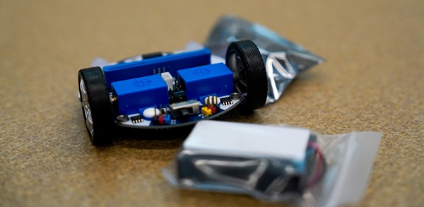the cutebot's parts sitting on a table