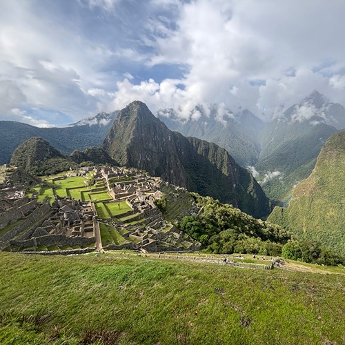 Meihls poses next to rocks in Peru