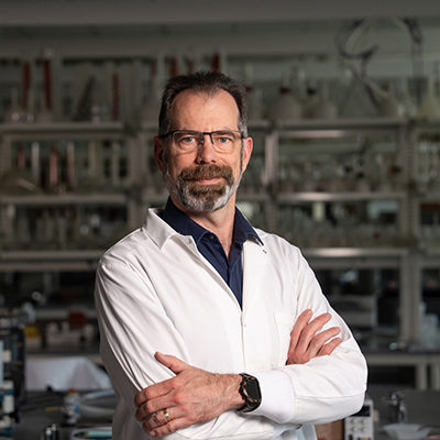 Nathan Mosier in a Purdue lab
