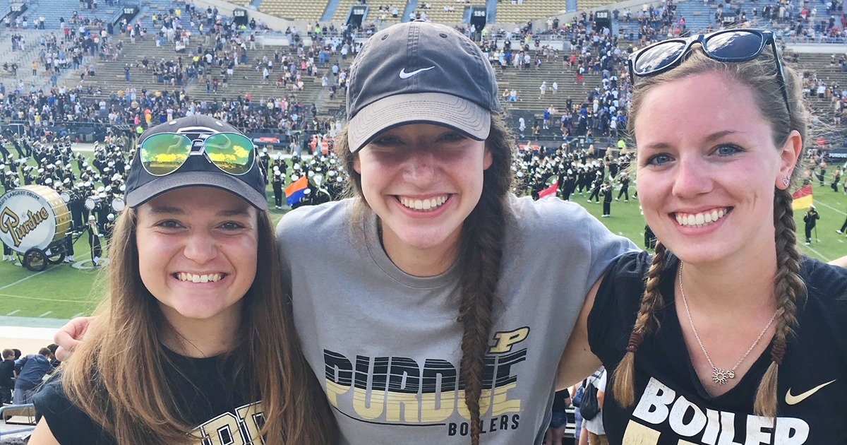 Laage attends Purdue football game with friends