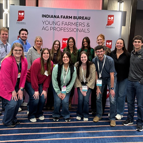 College of Ag students pose at Indiana Farm Bureau