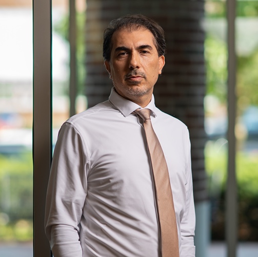 Ozan Citfci stands in Food Science Building.