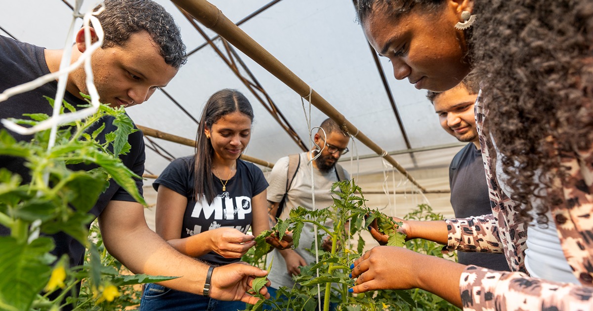 UFV students with plants