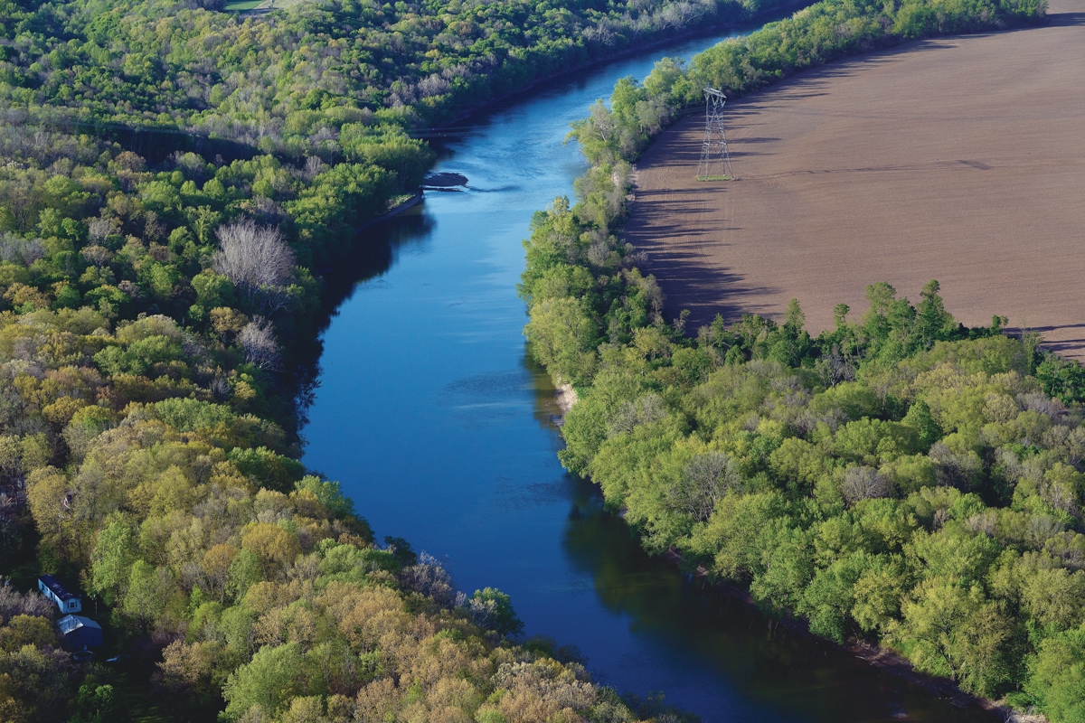 aerial view of the Wabash river