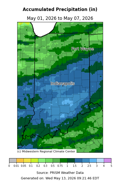 Precipitation Amounts in Indiana