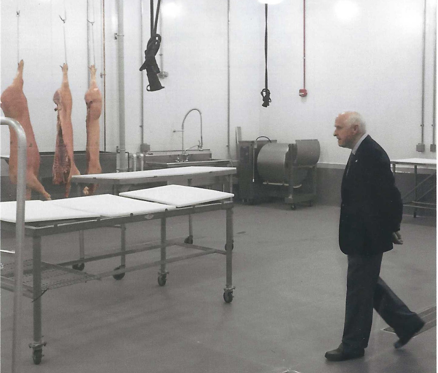Max Judge touring the Max Judge Classroom for Meat Science and Muscle Biology.
