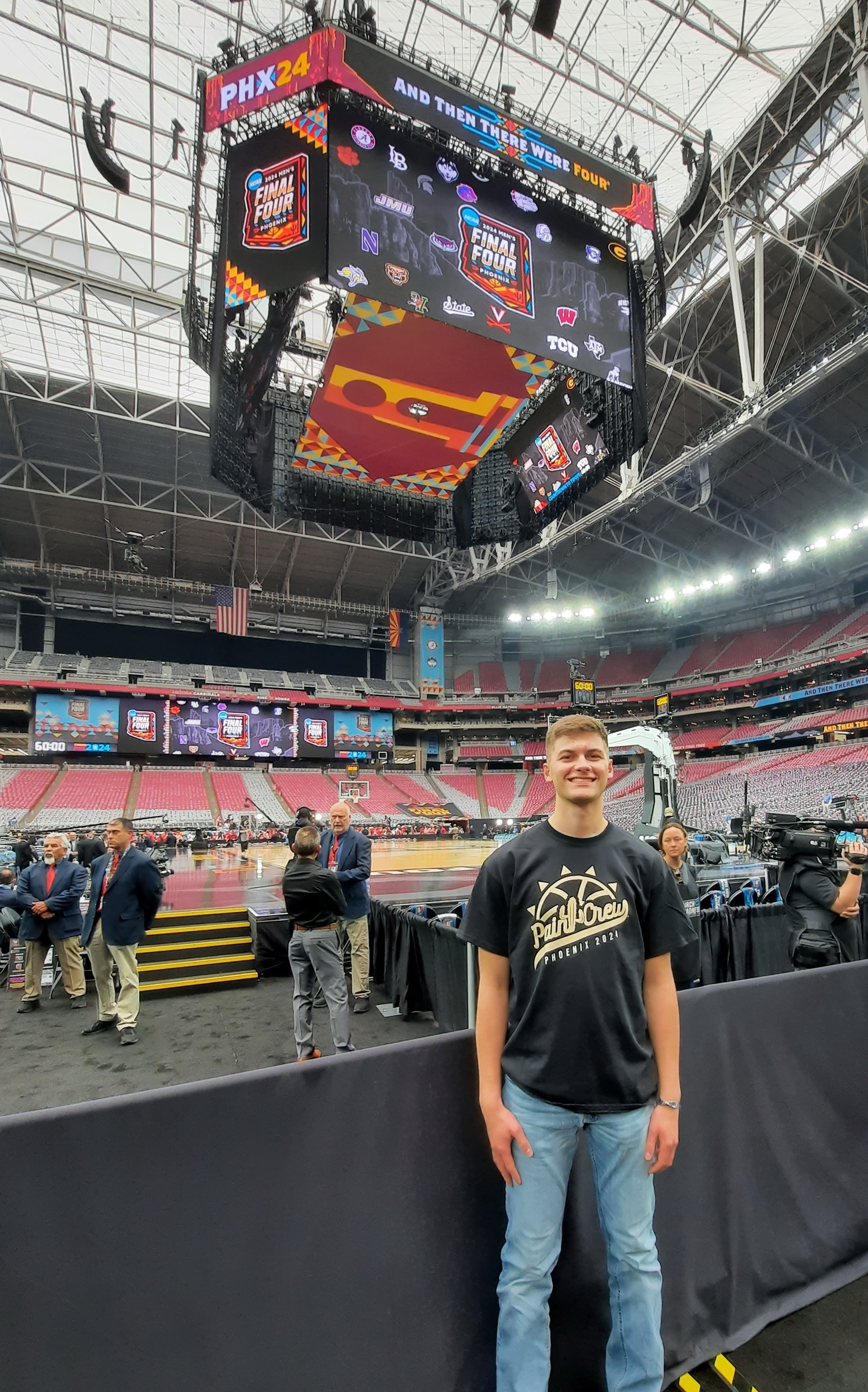 a man at a basketball game