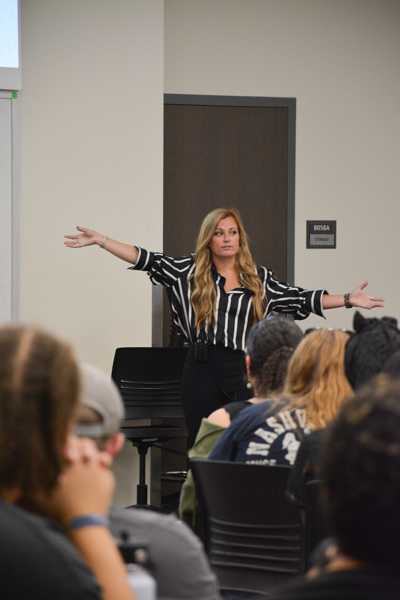 Marissa Hake presents to a class