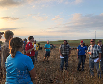 Janke leading a pasture walk as part of his extension duties