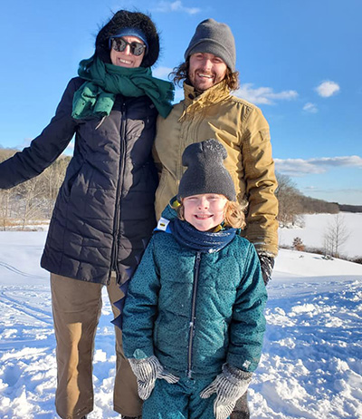 McCallen pictured with her husband and son