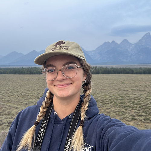 Gloria's view looking for elk in the south unit of Theodore Roosevelt National Park; two of the many prairie dogs at the park; Gloria welding for the first time.