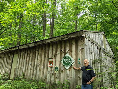 Walt Beineke on his property