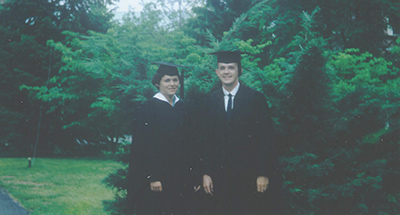 BJ and Bud Meadows at their Purdue graduations