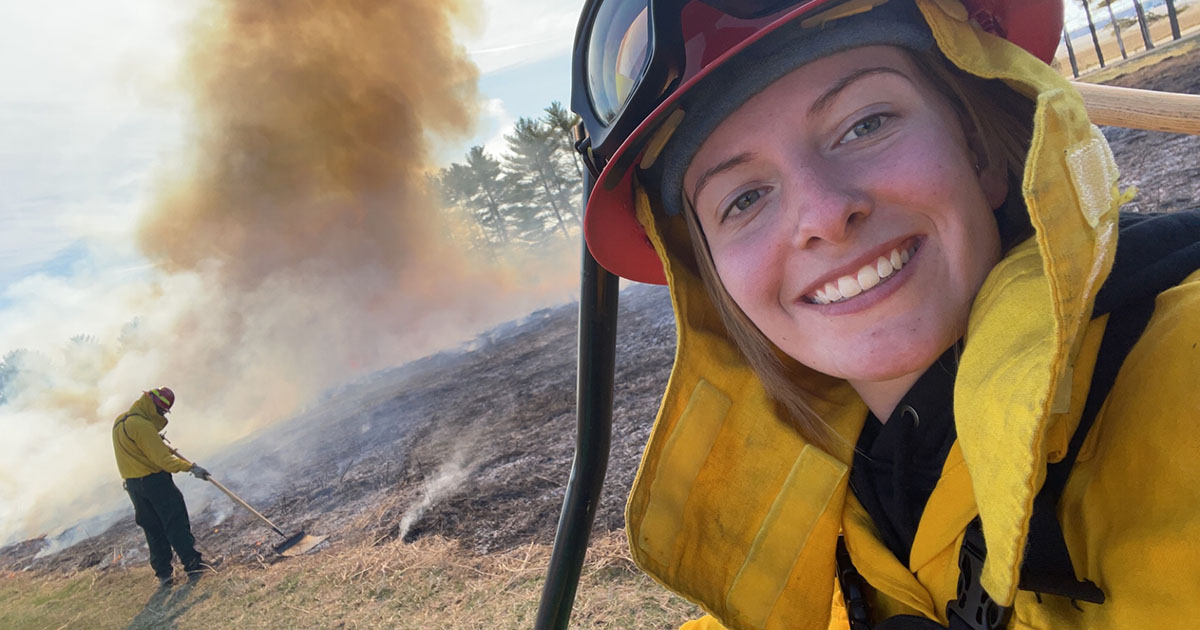 Summer Brown at a prescribed burn