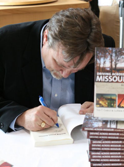 Ted Cable signing Driving Across Missouri book
