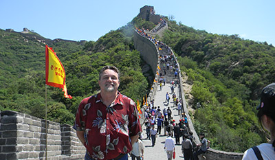 Ted Cable in front of the Great Wall of China