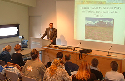 Ted Cable teaching a nature interpretation class