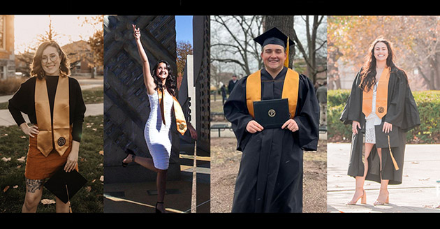 December 2022 graduates: Kaitlin Young, Sonja Georgiefski-Rios, Timothy Radtke, Maria Surman 