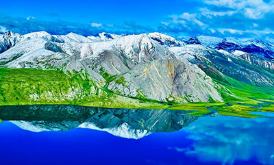 An aerial view of Shainin Lake, located just northeast of Anaktuvuk Pass in Alaska.