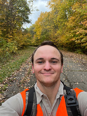 Dr. Zackary Delisle takes a selfie while doing fieldwork with the Indiana Department of Natural Resources. 