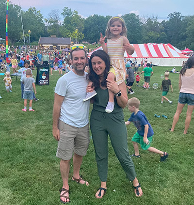 Zach Feiner with his family at a carnival