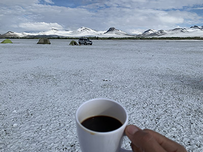 The Mongolian landscape covered in snow