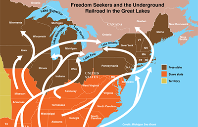 Freedom seekers map