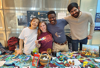 Frimpong with grad students and science-art communication collaborators presenting lectures and hands-on science activities with 9-12-year olds at Kids Tech University (KTU) in February 2023. KTU is a STEM outreach and early recruitment program hosted by Virginia Tech’s Fralin Life Sciences Institute.